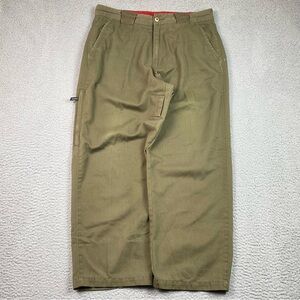 VTG Vans Baggy Pants Men's Size 34 Green Skate Chino Stash Pocket Y2K Military